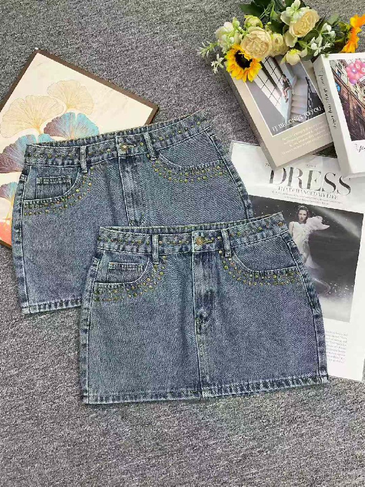 (DT)Summer New Arrival: Washed Cotton Denim Mini Skirts (XS-L)